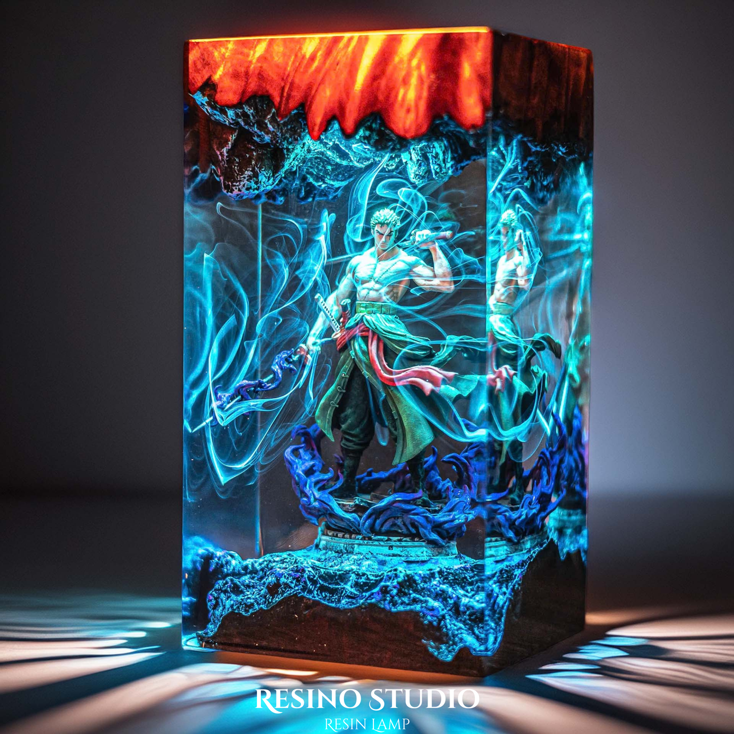 Roronoa Zoro Resin Lamp V2, Handmade Anime Lamp