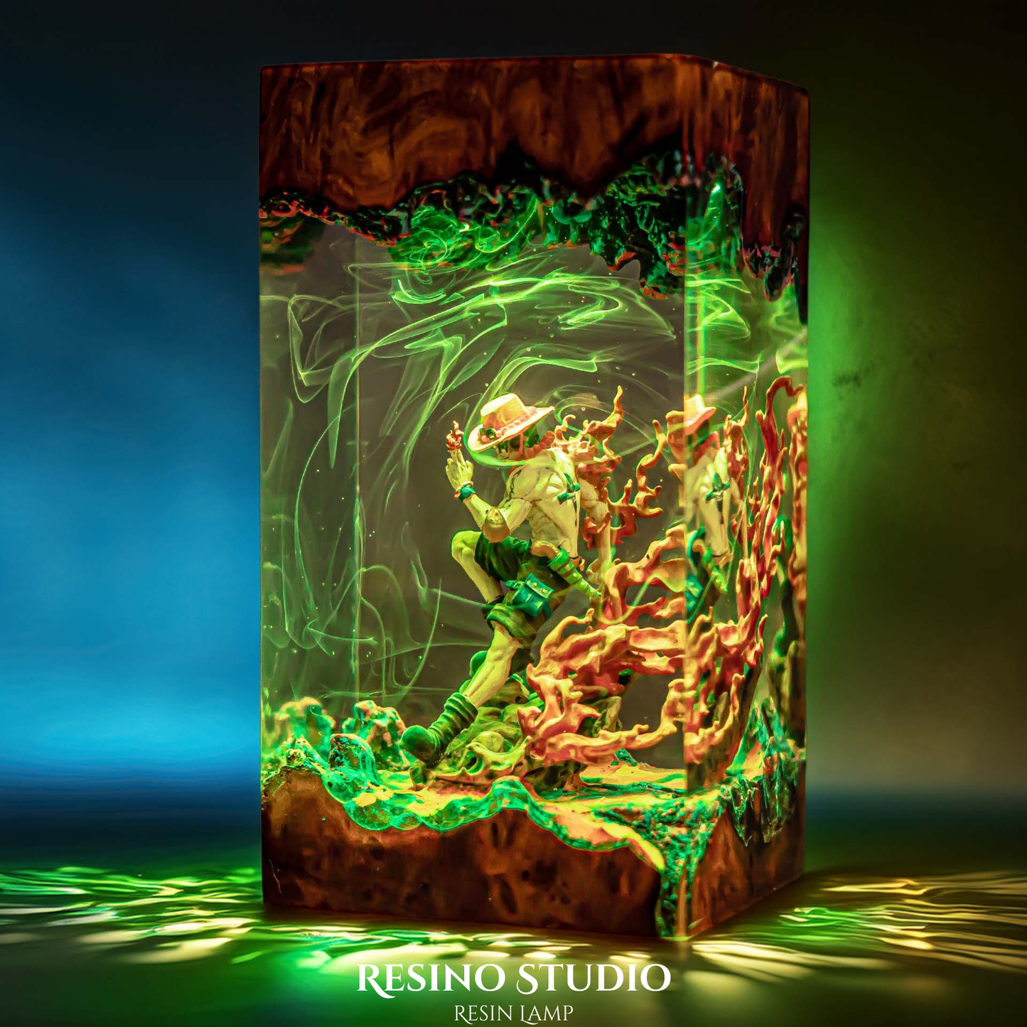Portgas D Ace Resin Lamp, One Piece Resin Lamp