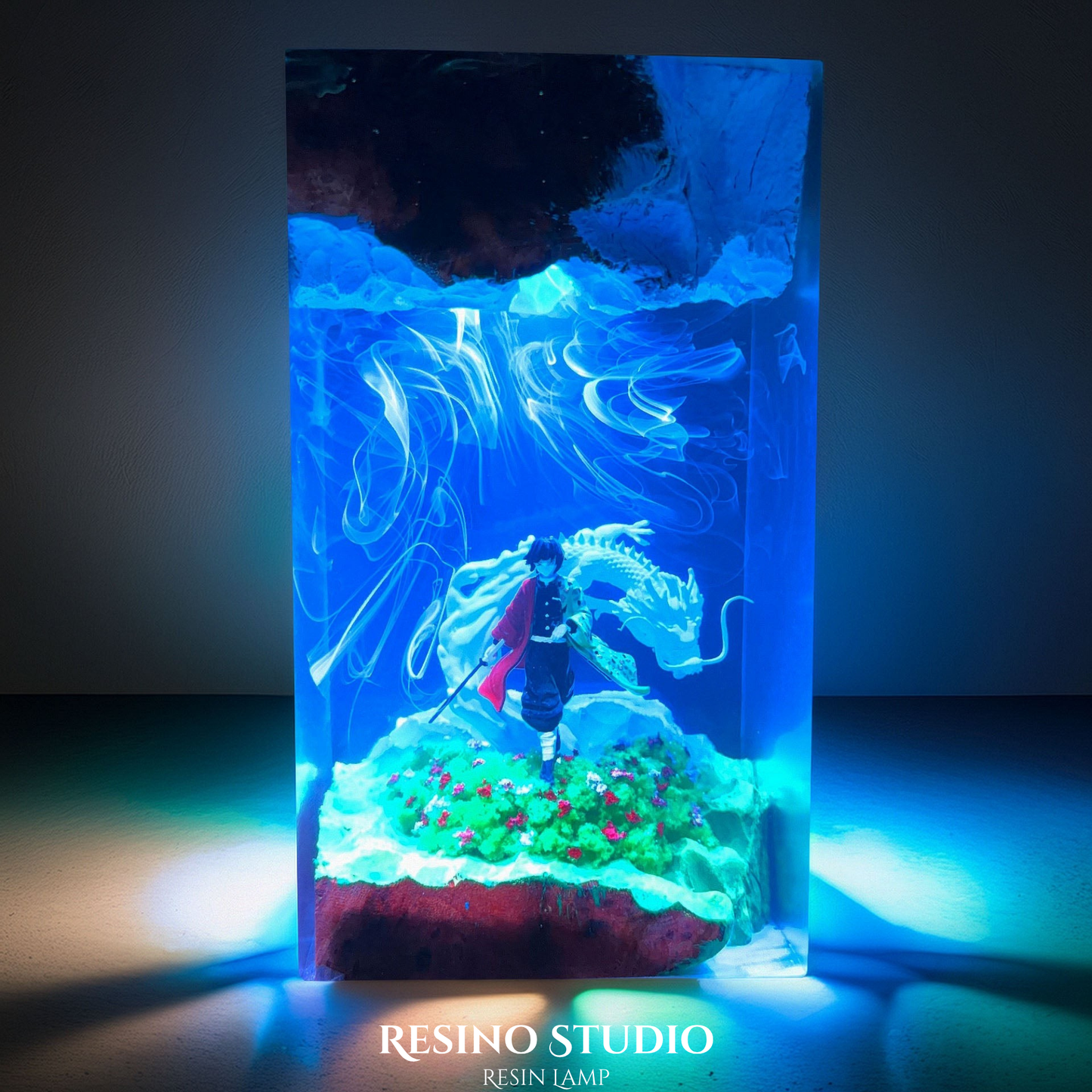 Giyu Tomioka Resin Lamp, Room Decor Gift for Fans