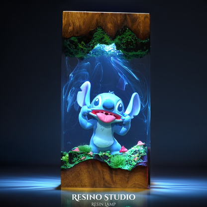 Stitch Lamp Version 2, Movie Resin Lamp