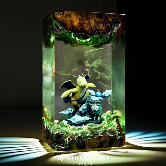 Dragonite Resin Lamp, Gift for Pokemon Fans