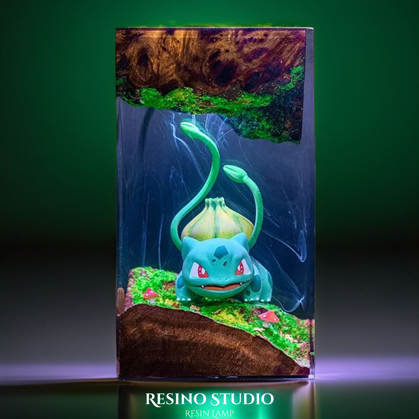 Bulbasaur Resin Lamp, Handmade Anime Lamp