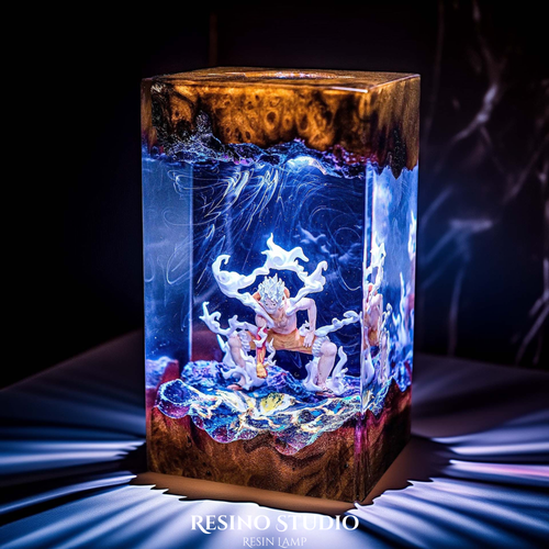 Monkey D Luffy Resin Lamp, Wood Resin Lamp