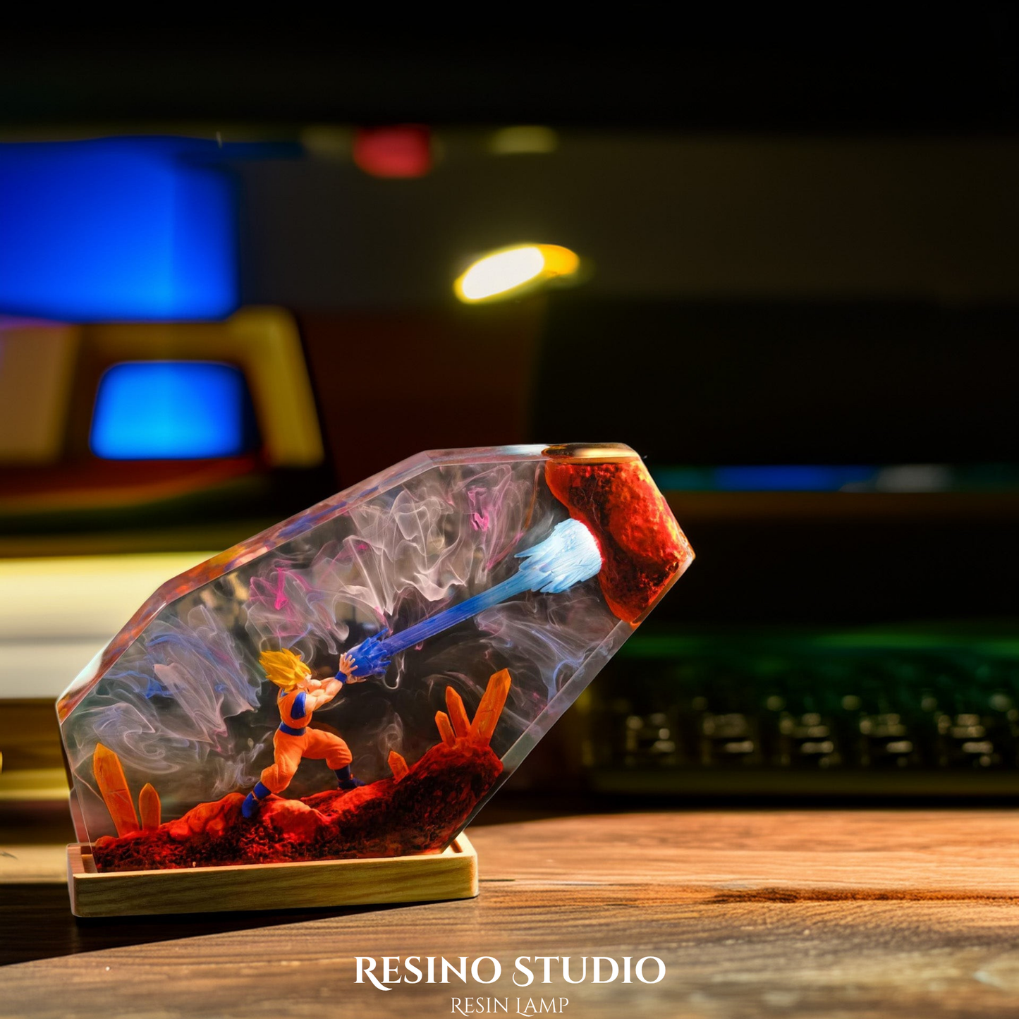 Goku Kamehameha Resin Lamp