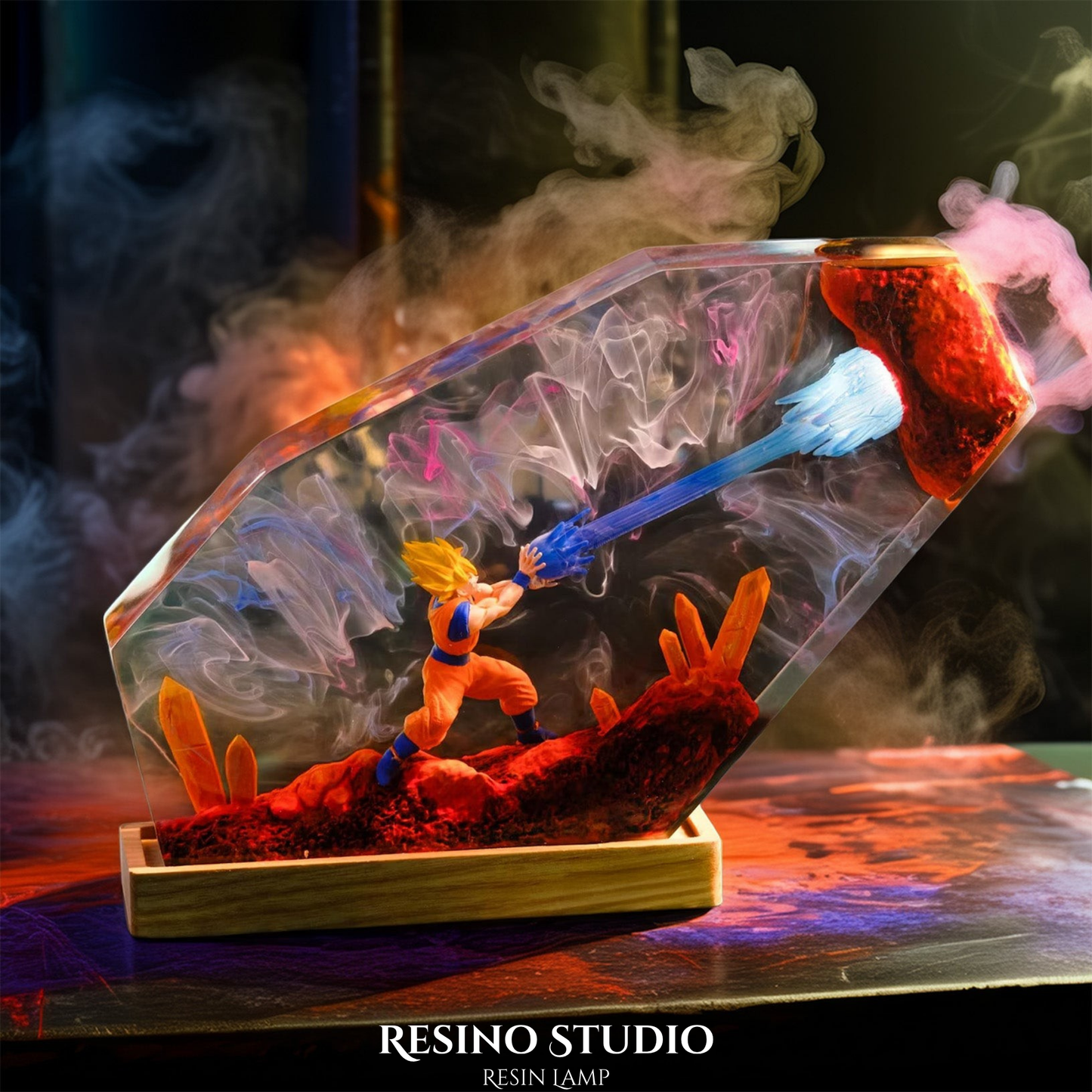 Goku Kamehameha Resin Lamp