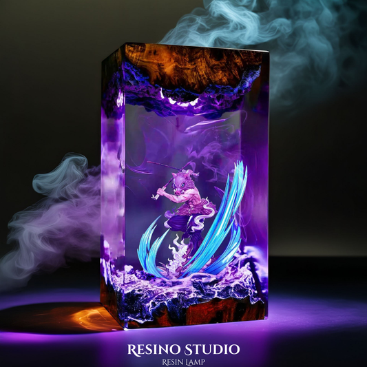Inosuke Resin Lamp V2, Wood Resin Lamp
