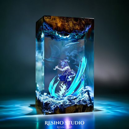 Inosuke Resin Lamp V2, Wood Resin Lamp