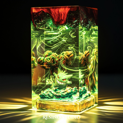 Gengar Resin Lamp Version 3, Gift for Pokemon Fans
