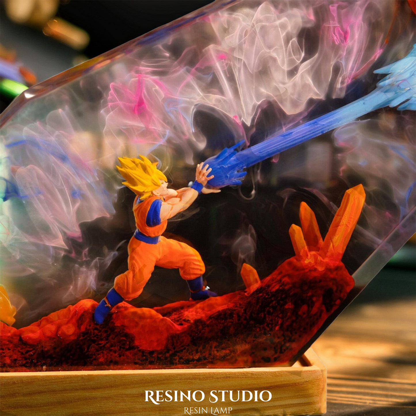 Goku Kamehameha Resin Lamp