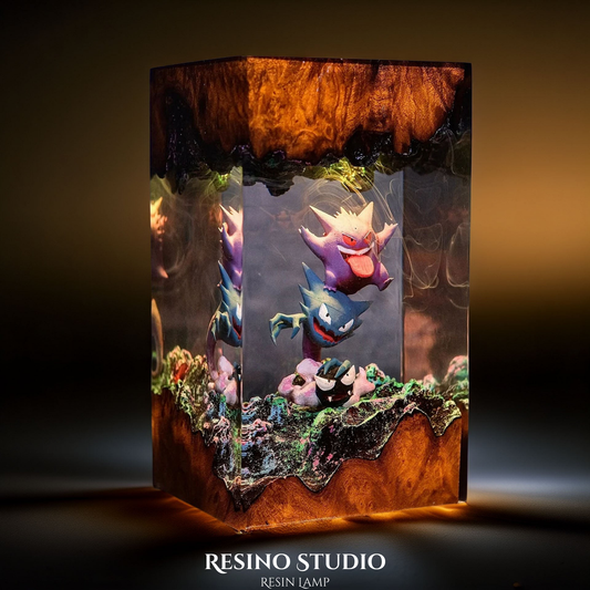 Gengar Resin Lamp V2, Gift for Pokemon Fans