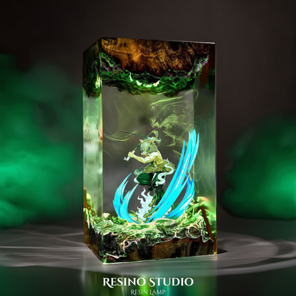 Inosuke Resin Lamp V2, Wood Resin Lamp