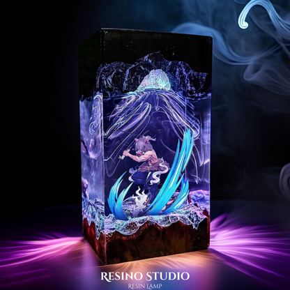 Inosuke Resin Lamp V2, Wood Resin Lamp
