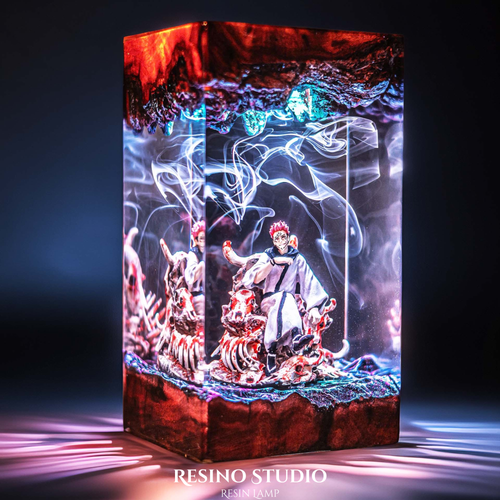Sukana Resin Lamp, Handmade Wood Epoxy Lamp