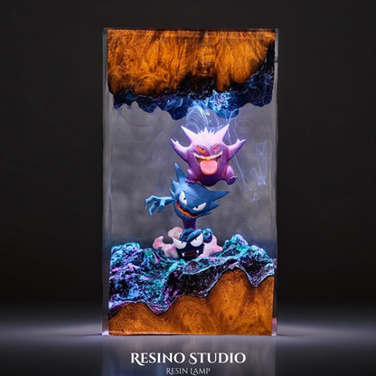Gengar Resin Lamp V2, Gift for Pokemon Fans