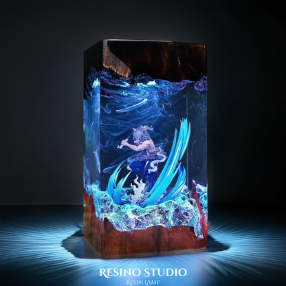 Inosuke Resin Lamp V2, Wood Resin Lamp