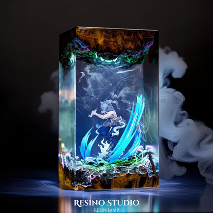 Inosuke Resin Lamp V2, Wood Resin Lamp