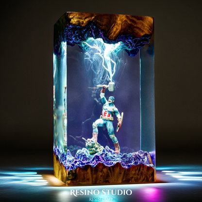Captain America Resin Lamp Version 1, Marvel Resin Lamp