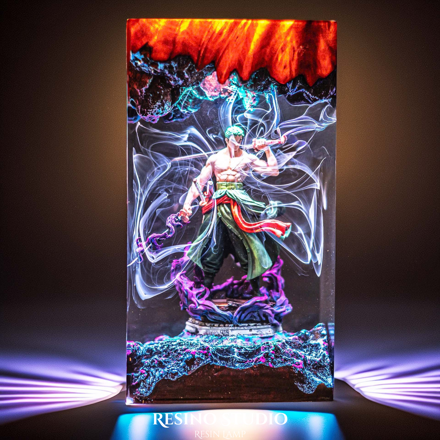 Roronoa Zoro Resin Lamp V2, Handmade Anime Lamp