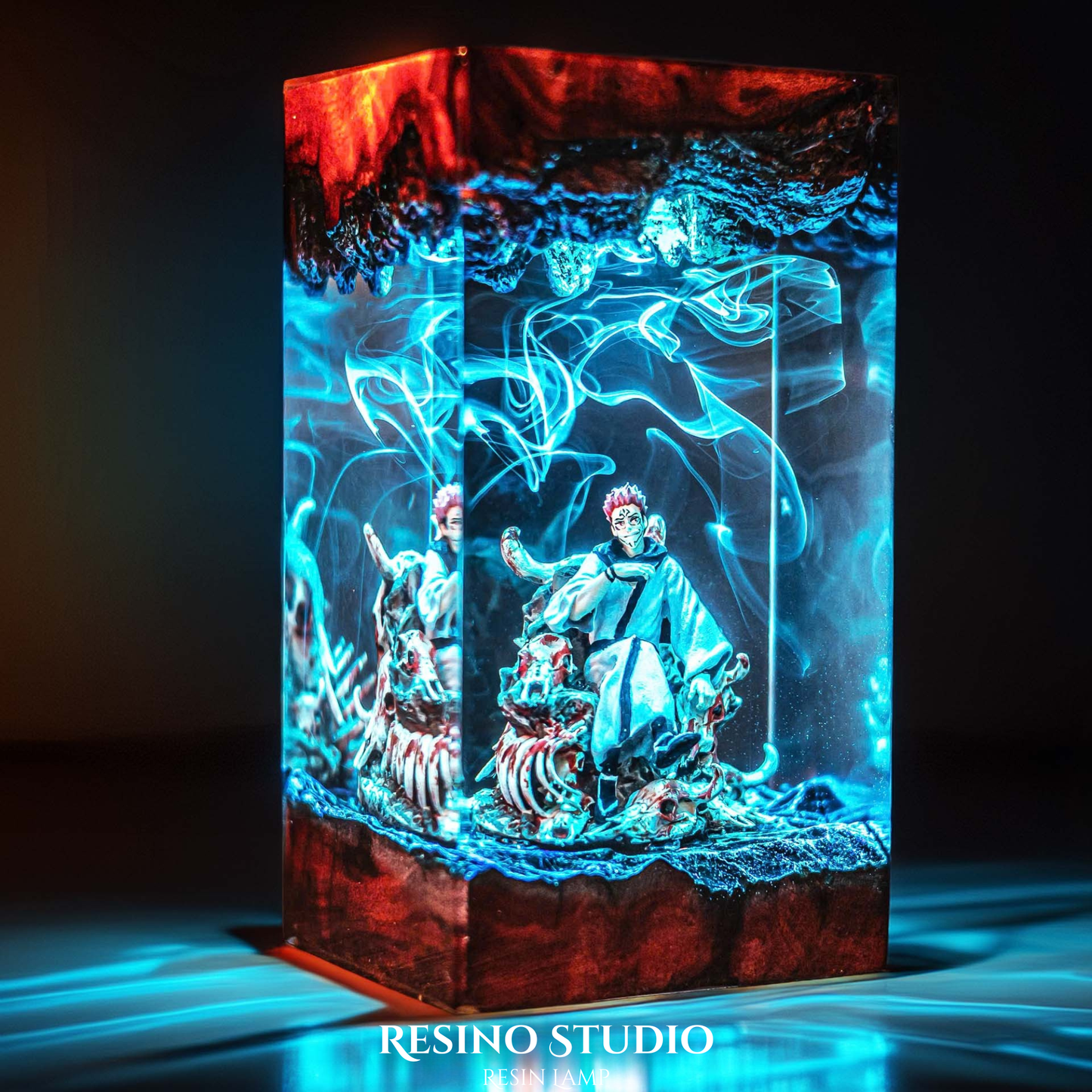 Sukana Resin Lamp, Handmade Wood Epoxy Lamp
