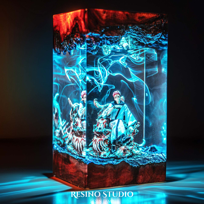 Sukana Resin Lamp, Handmade Wood Epoxy Lamp