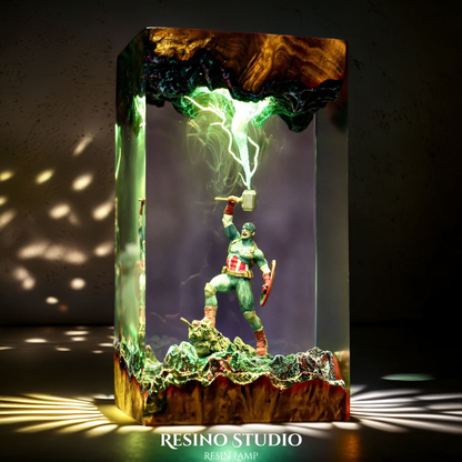 Captain America Resin Lamp Version 1, Marvel Resin Lamp