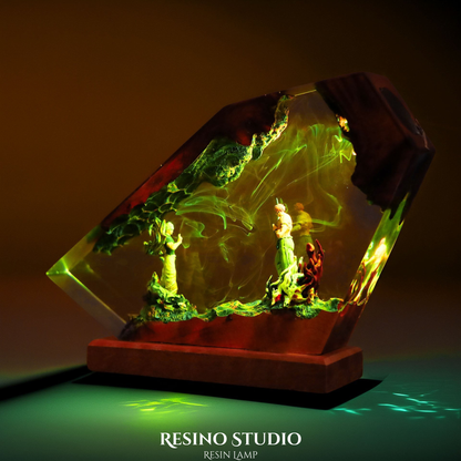 Gojo vs Sukuna Resin Lamp, Wood Resin Lamp