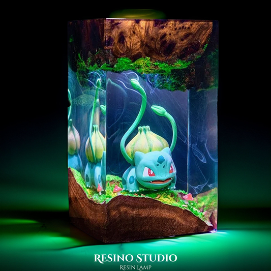Bulbasaur Resin Lamp, Handmade Anime Lamp
