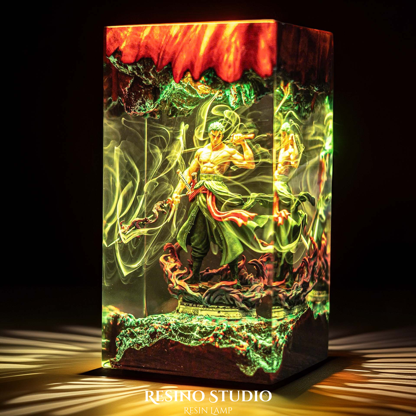 Roronoa Zoro Resin Lamp V2, Handmade Anime Lamp