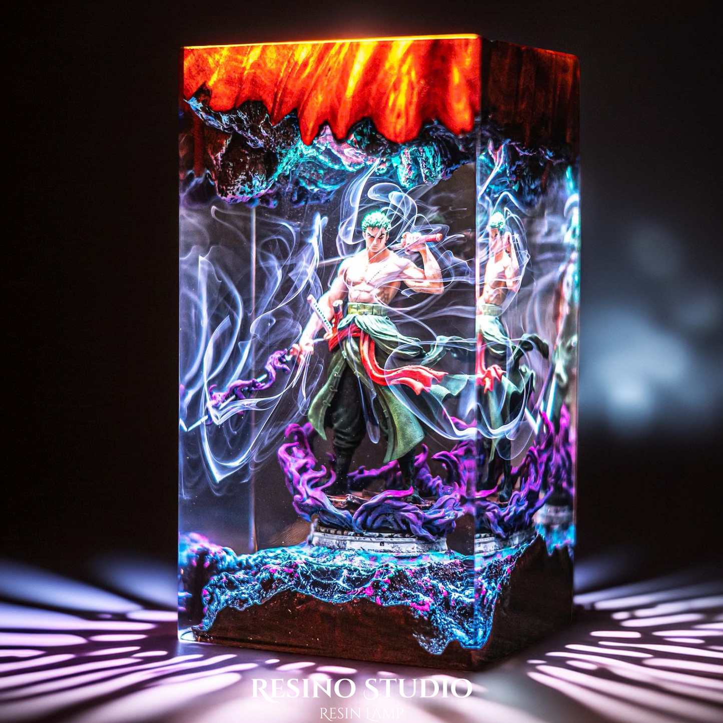 Roronoa Zoro Resin Lamp V2, Handmade Anime Lamp