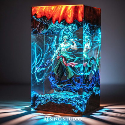 Roronoa Zoro Resin Lamp V2, Handmade Anime Lamp