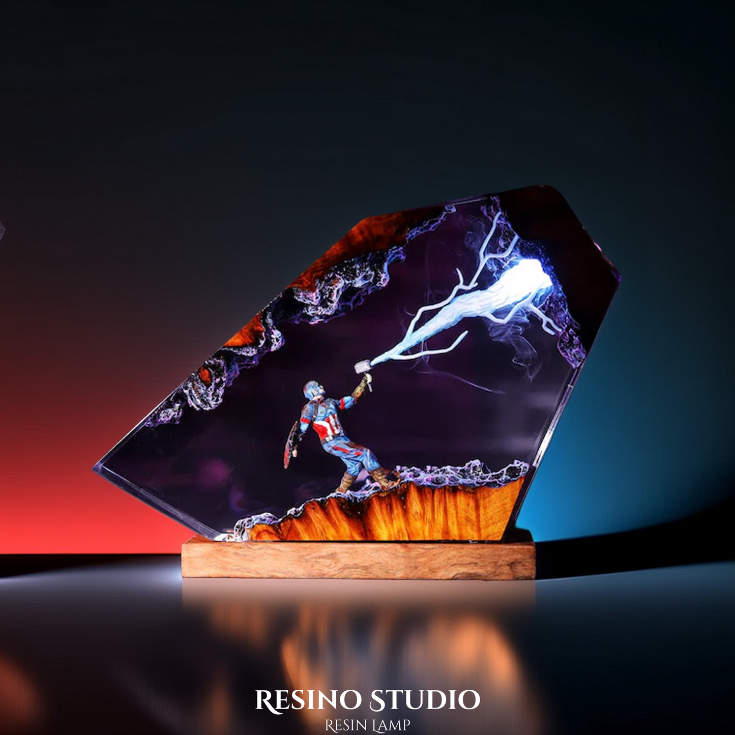 Captain America Resin Lamp Version 2, Marvel Resin Lamp