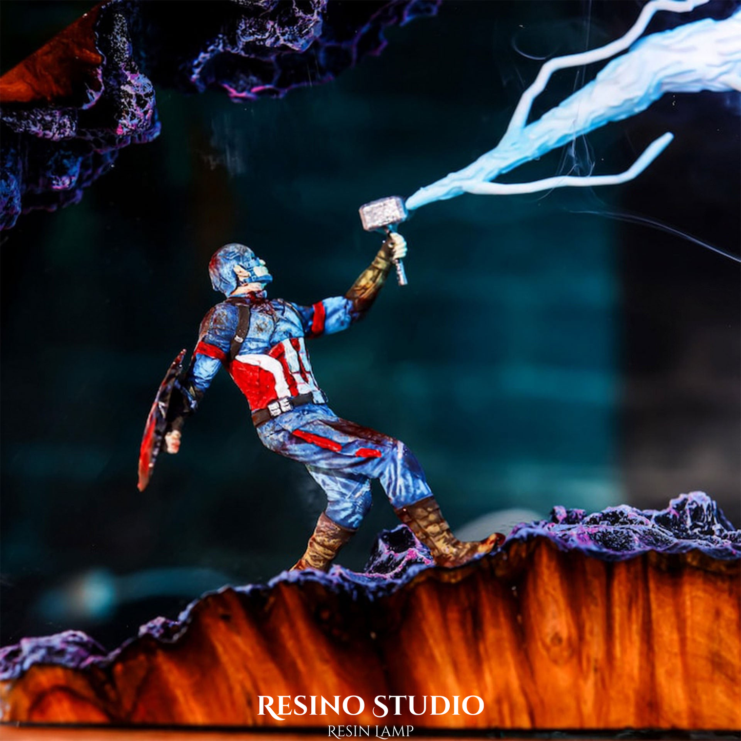 Captain America Resin Lamp Version 2, Marvel Resin Lamp