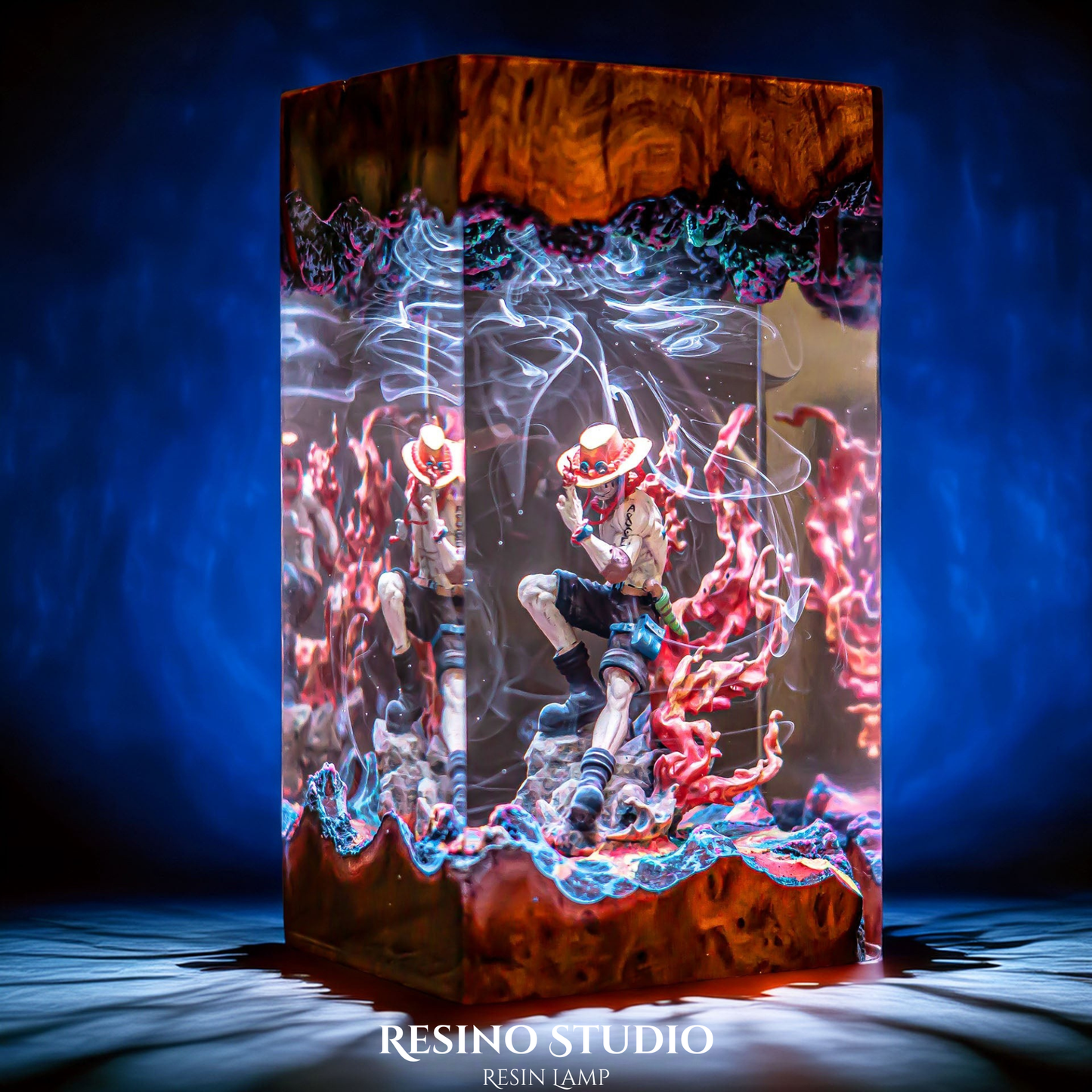 Portgas D Ace Resin Lamp, One Piece Resin Lamp