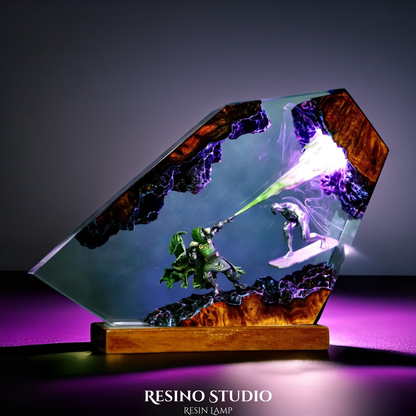 Doctor Room vs Silver Surfer Resin Lamp, Superhero Resin Lamp