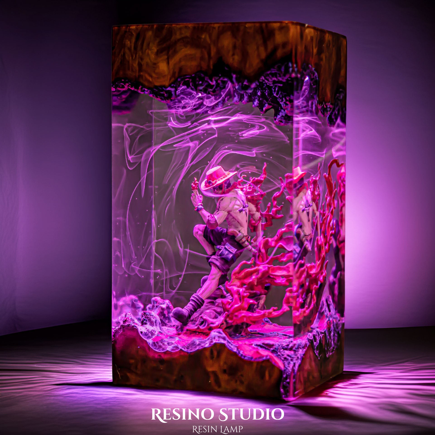 Portgas D Ace Resin Lamp, One Piece Resin Lamp