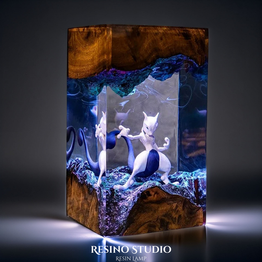 Mewtwo Resin Lamp, Anime Room Decor