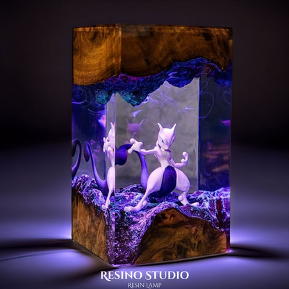 Mewtwo Resin Lamp, Anime Room Decor