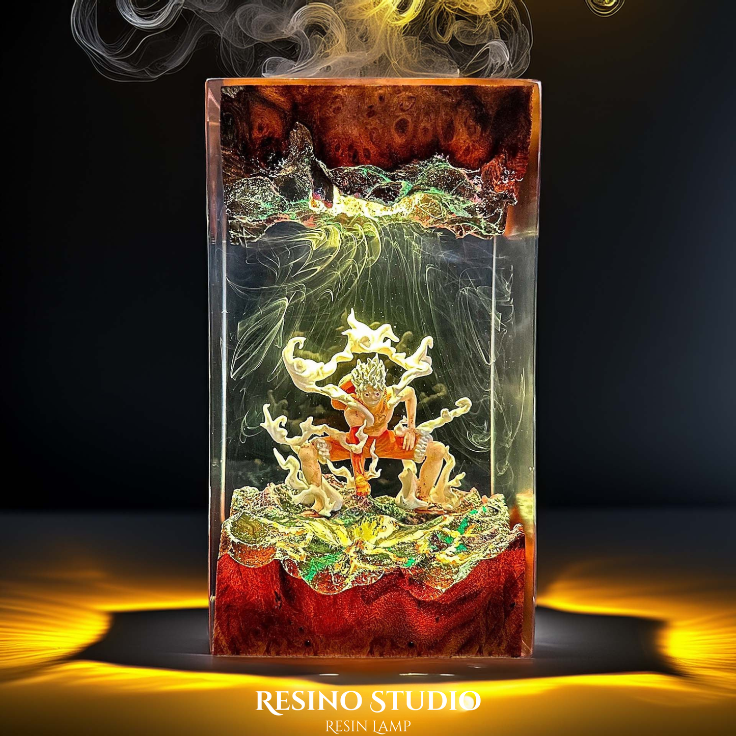 Monkey D Luffy Resin Lamp, Wood Resin Lamp
