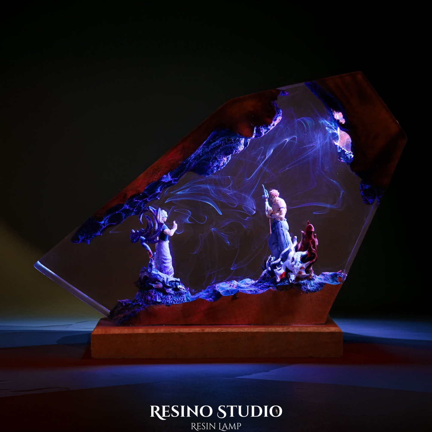 Gojo vs Sukuna Resin Lamp, Wood Resin Lamp