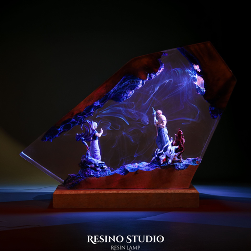 Gojo vs Sukuna Resin Lamp, Wood Resin Lamp