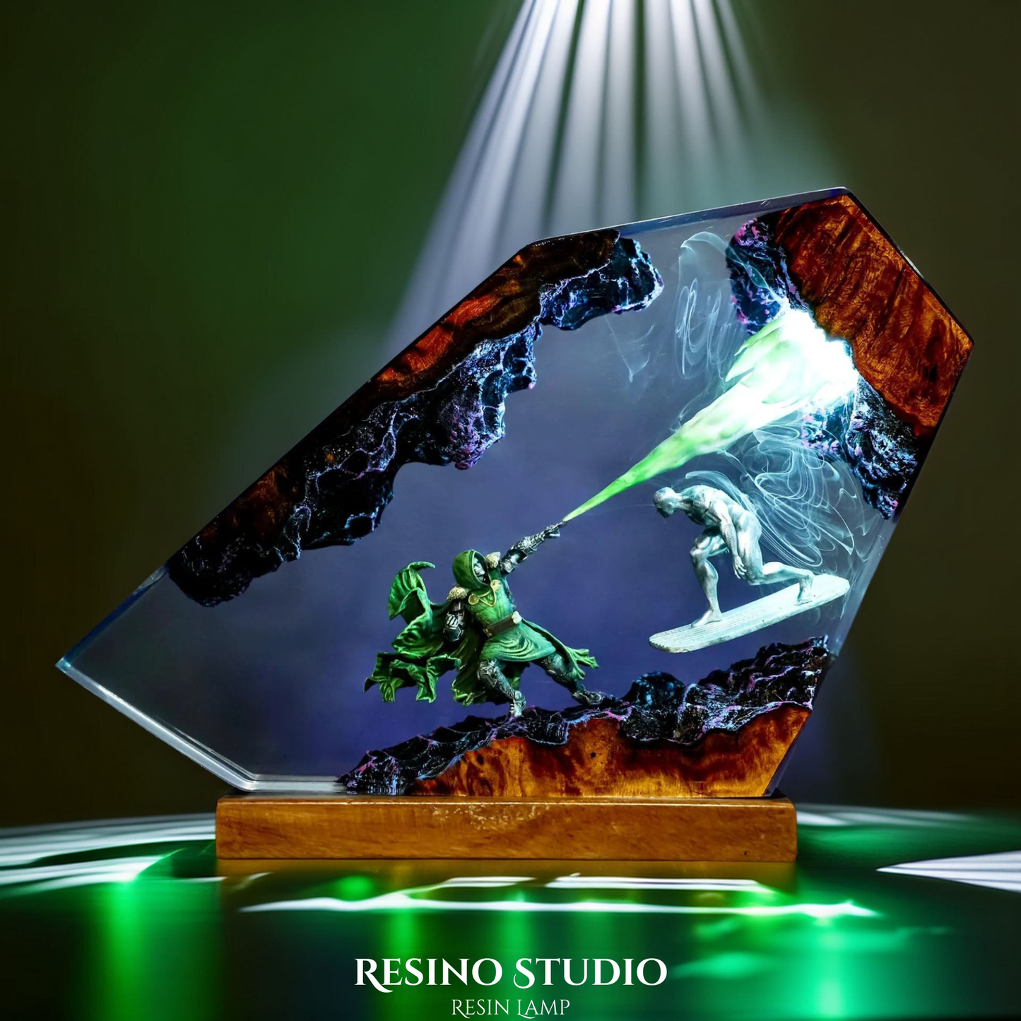 Doctor Room vs Silver Surfer Resin Lamp, Superhero Resin Lamp