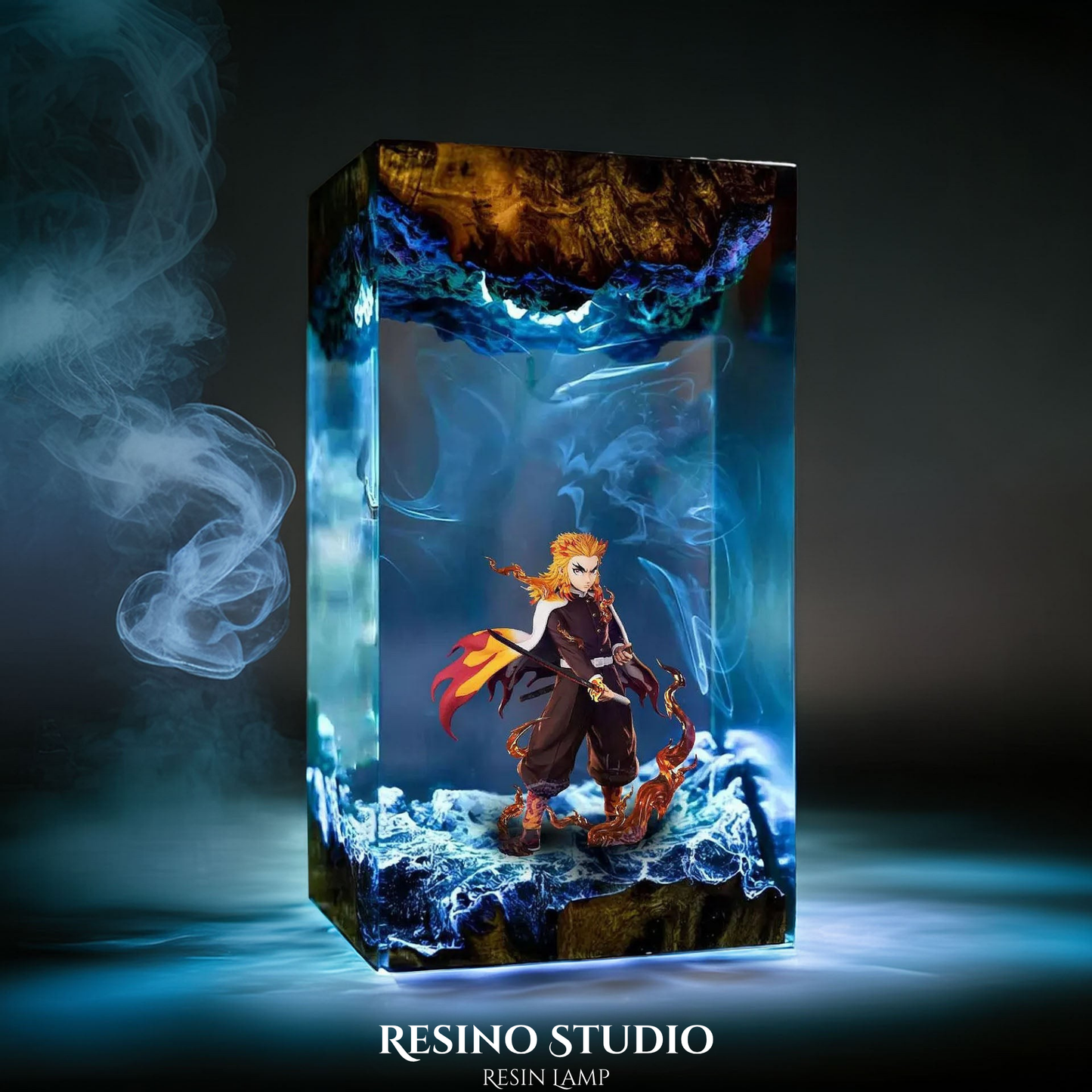 Rengoku Resin Lamp V1, Anime LED Night Light