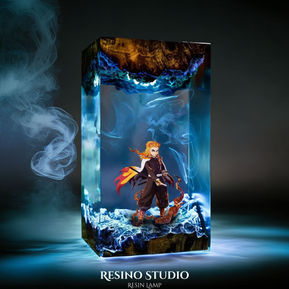 Rengoku Resin Lamp V1, Anime LED Night Light