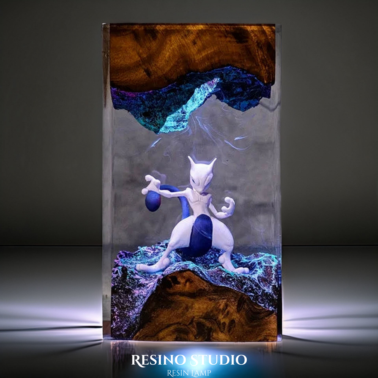 Mewtwo Resin Lamp, Anime Room Decor
