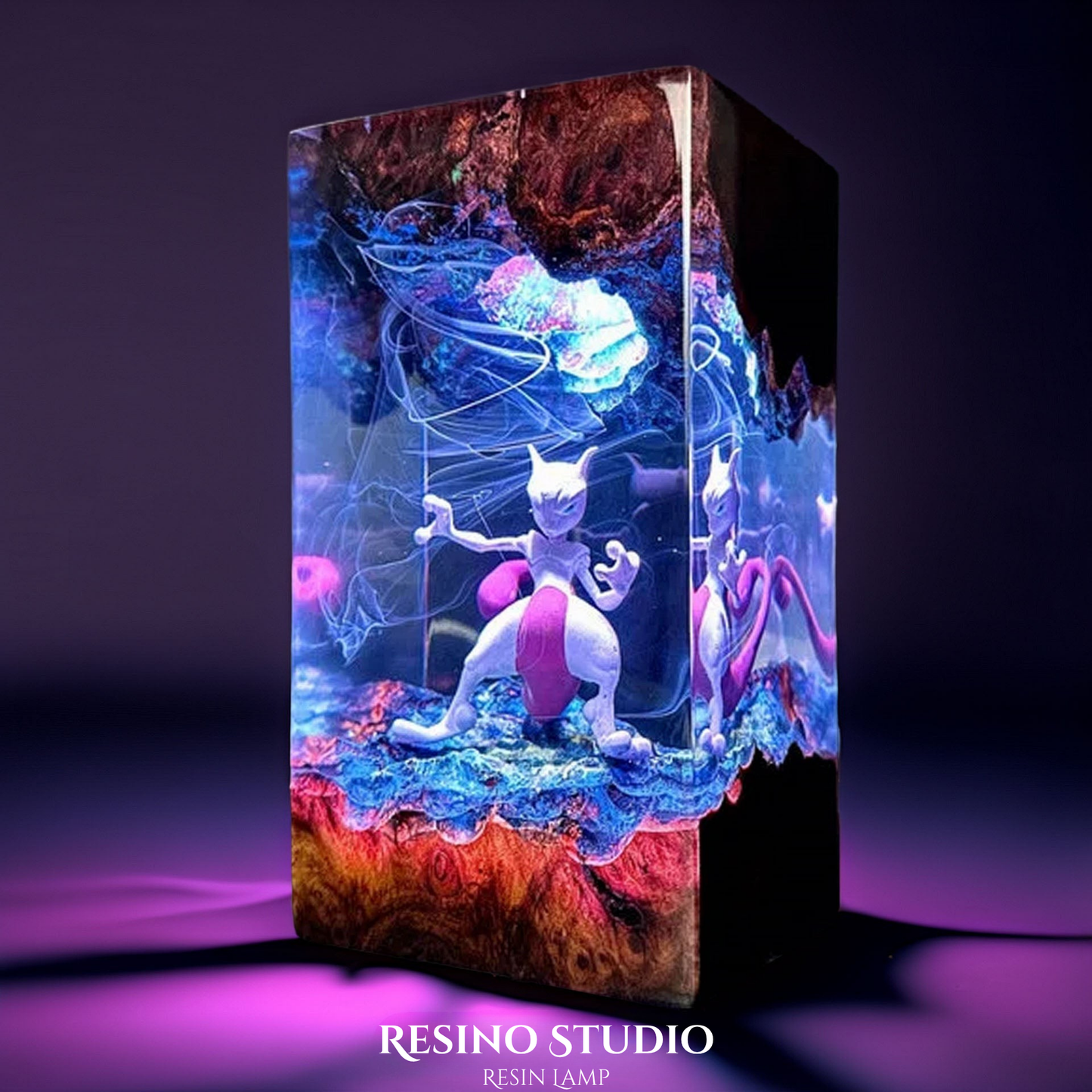 Mewtwo Resin Lamp, Anime Room Decor