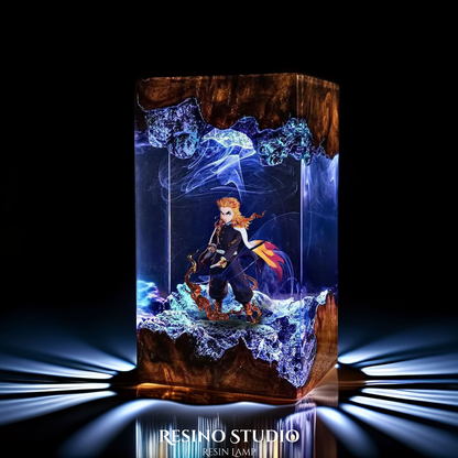 Rengoku Resin Lamp V1, Anime LED Night Light