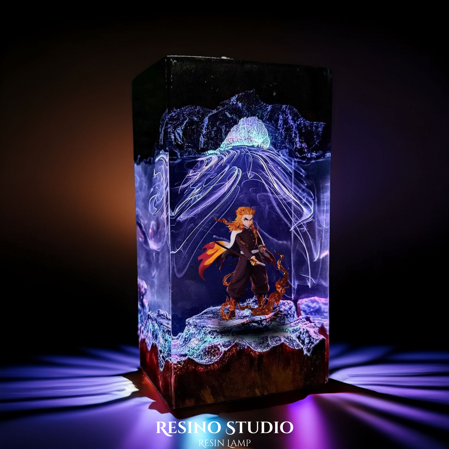 Rengoku Resin Lamp V1, Anime LED Night Light
