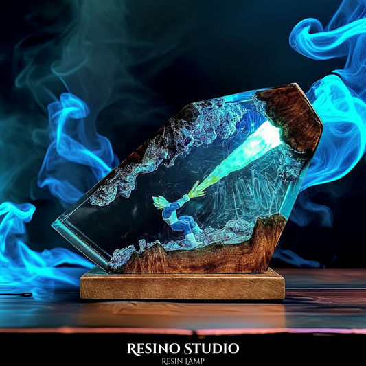Vegeta Blast Resin Lamp, Wood Resin Lamp