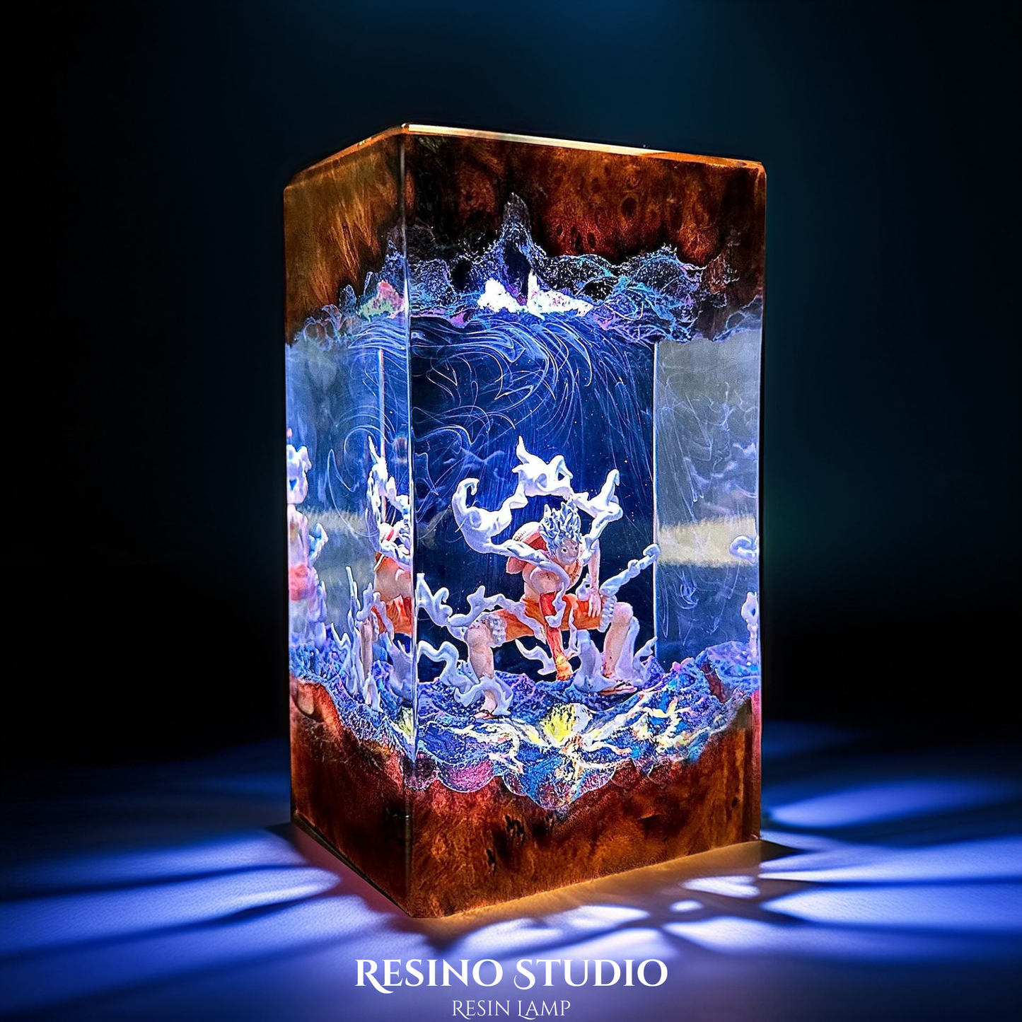 Monkey D Luffy Resin Lamp, Wood Resin Lamp