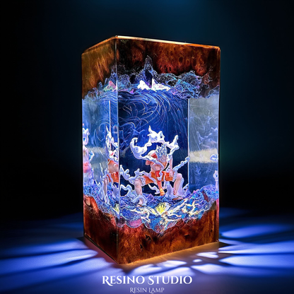 Monkey D Luffy Resin Lamp, Wood Resin Lamp